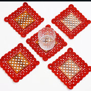 wooden crochet coasters